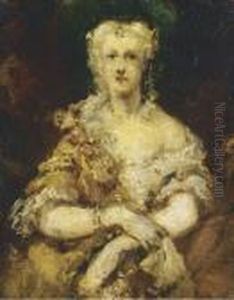An Elegant Lady by Eugene Isabey