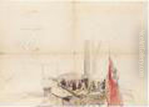 Etude Pour La Reine Victoria
Recevant Le Roi Louis-philippe A Bord De Son Yacht Royal En Rade Du
Treport Le 2 Septembre 1843 - view 1