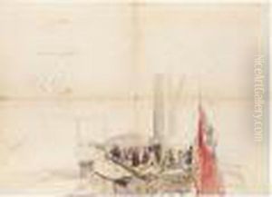 Etude Pour La Reine Victoria 
Recevant Le Roi Louis-philippe A Bord De Son Yacht Royal En Rade Du 
Treport Le 2 Septembre 1843