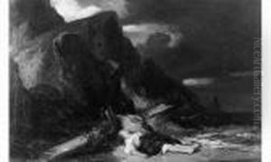 Scene De Naufrage, 1858. by Eugene Isabey