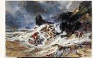 Barques De Peche Dressees Vers Les Rochers, 1876