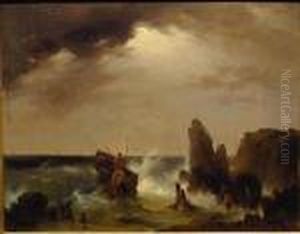 Hauling In The Nets by Eugene Isabey