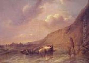 Boat Beached On The Norman Coast by Eugene Isabey
