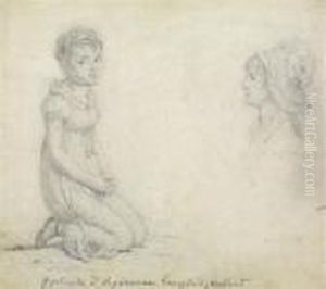 Portrait D'esperance Langlois Enfant by Jean-Baptiste Isabey