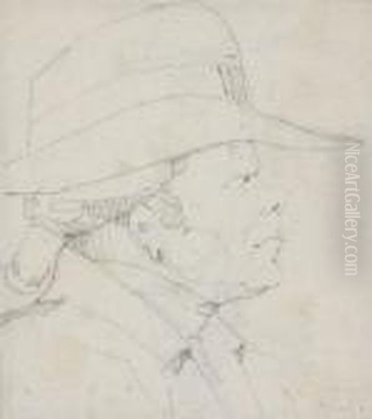 Head Of A Man In Profile, Wearing A Hat - view 1