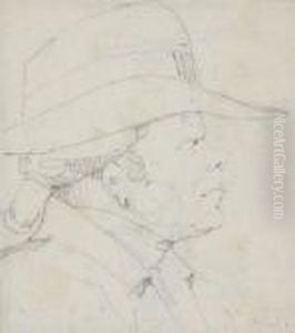 Head Of A Man In Profile, Wearing A Hat by Jean-Baptiste Isabey