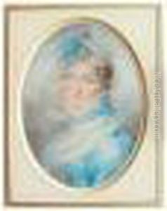 Portrait De Jeune Femme A La Robe Bleue by Jean-Baptiste Isabey