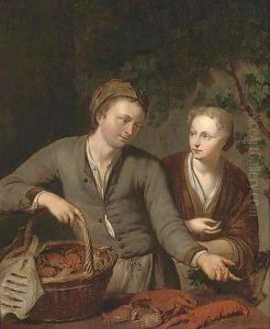 A fish seller and a vegetable seller by Willem Van Mieris Leiden