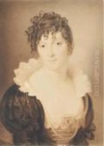 Portrait De Femme A Mi-coprs Portant Un Pendentif by Jean-Baptiste Isabey