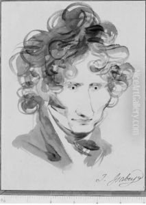 Caricature Of Henri Auguste (recto And Verso) by Jean-Baptiste Isabey