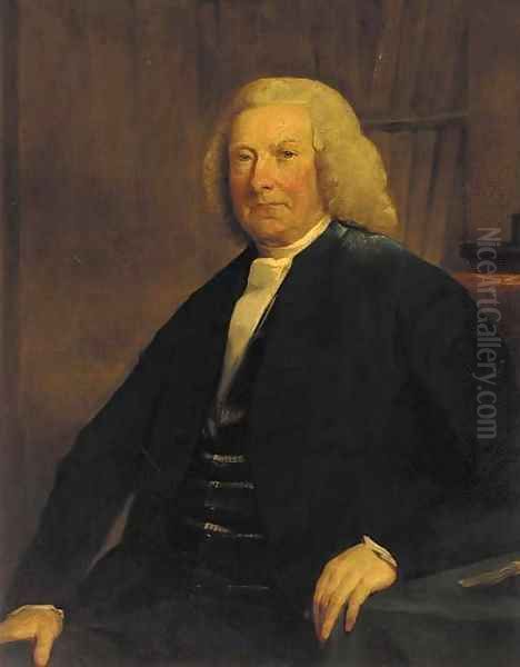 Portrait of a gentleman, seated three-quarter-length, in a blue jacket - view 1