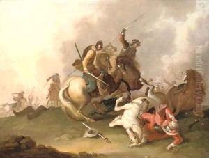 A cavalry skirmish