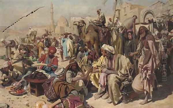 Street musicians at the bazaar - view 1