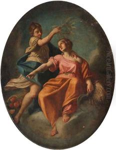 Ceres being crowned by a female attendant