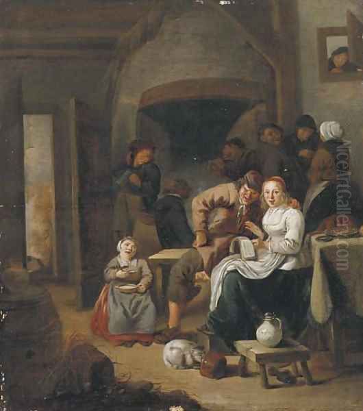 Peasants singing and making merry in an inn - view 1
