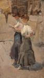 Two Modinettes On The Place Vendome by Isaac Lazarus Israels