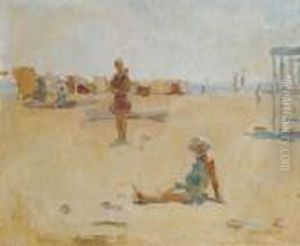 Bathers On The Beach Of Viareggio by Isaac Lazarus Israels