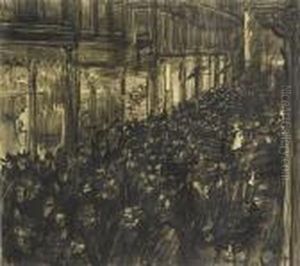 The Kalverstraat, Celebrating The Birth Ofprincess Juliana Of The Netherlands by Isaac Lazarus Israels