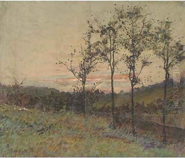 In the meadow by the river, dusk - view 1