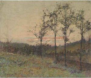 In the meadow by the river, dusk by John Francis Murphy