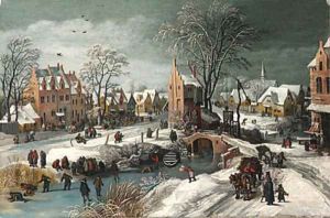A village in winter by Josse de Momper