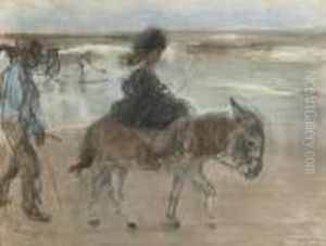 A Donkey Ride On The Beach by Isaac Lazarus Israels