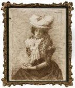 Portrait De Femme Au Chapeau. Portrait De Femme Au Chapeau.