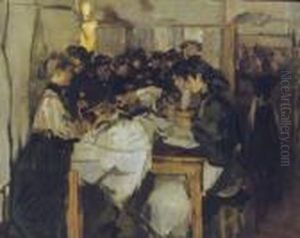 Seamstresses At Atelier Paquin, Paris by Isaac Lazarus Israels