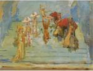 Revue Dancers In The Scala Theatre, The Hague by Isaac Lazarus Israels