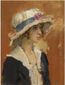 A Girl In A Summer Hat by Isaac Lazarus Israels