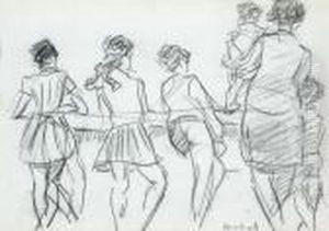Visitors In 'artis' Zoo by Isaac Lazarus Israels