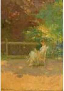 A Woman Reading In A Garden by Isaac Lazarus Israels