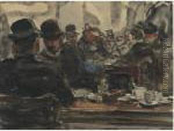 In The Cafe by Isaac Lazarus Israels