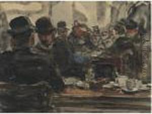In The Cafe by Isaac Lazarus Israels