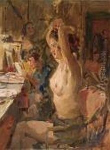 In The Dressing Room Of The Scala Theatre The Hague by Isaac Lazarus Israels