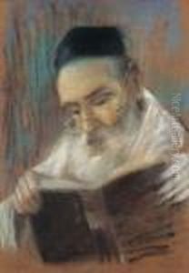 Old Jew Reading A Book by Isaac Lazarus Israels