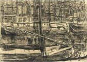 Ships In An Amsterdam Canal