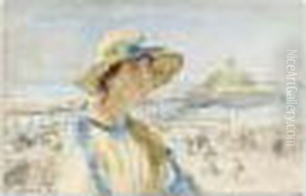 A Lady On A Terrace By The Pier, Scheveningen - view 1