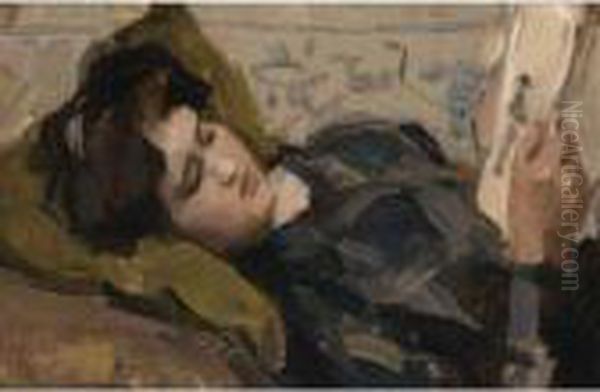 A Reclining Girl Looking At A Print - view 1