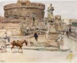 The Castel Sant' Angelo, Rome by Isaac Lazarus Israels