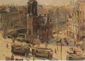 A View Of The Muntplein, Amsterdam by Isaac Lazarus Israels