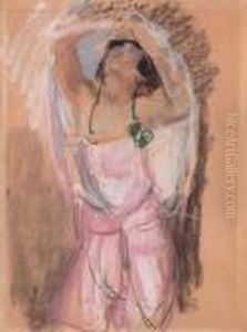 Dancer In Pink Veils by Isaac Lazarus Israels