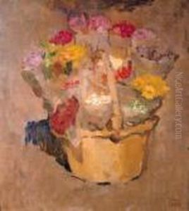Flowers In A Wicker Basket Flowers In A Wicker Basket