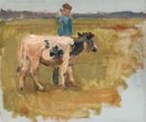 A Peasant And A Cow by Isaac Lazarus Israels