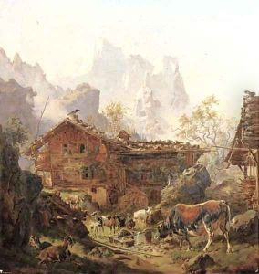 Milking time in the mountains by Wilhelm Melchior