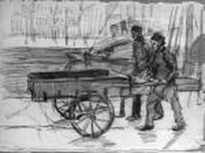 Men Pushing A Cart, Noordermarkt