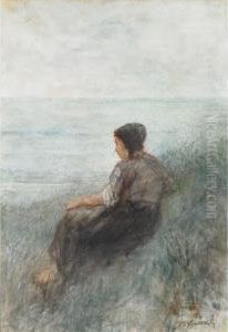 Watching On The Dunes (watching The Boats) by Jozef Israels