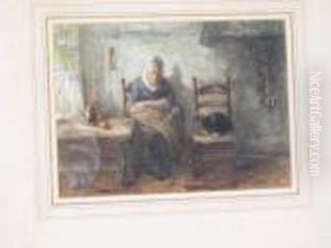 La Siesta Des Deux Amis by Jozef Israels