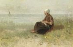 Meisje Op Het Duin: Knitting In The Dunes