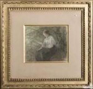 Josef Israels, American "girl Reading" by Jozef Israels